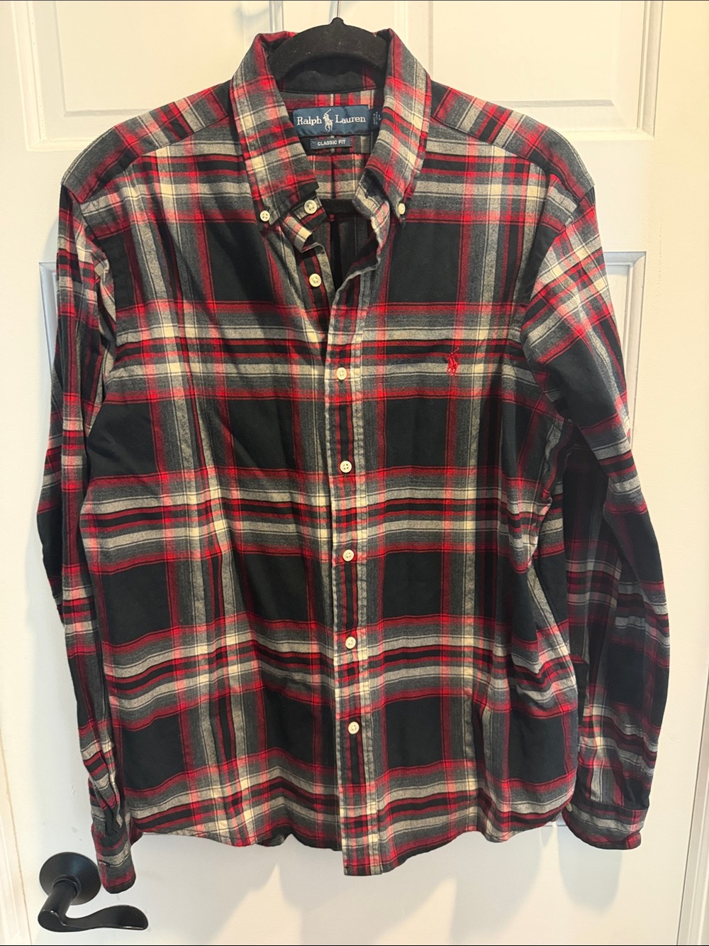 Ralph Lauren Red and Black Plaid Button-Down Shirt